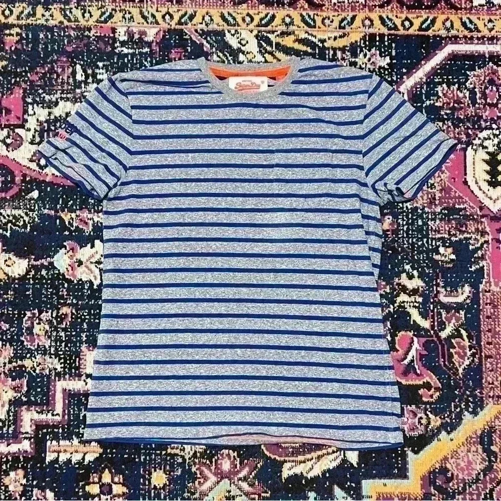 Superdry Men's Organic Cotton‎ Pocket T-Shirt Size Large Color Blue/Gray